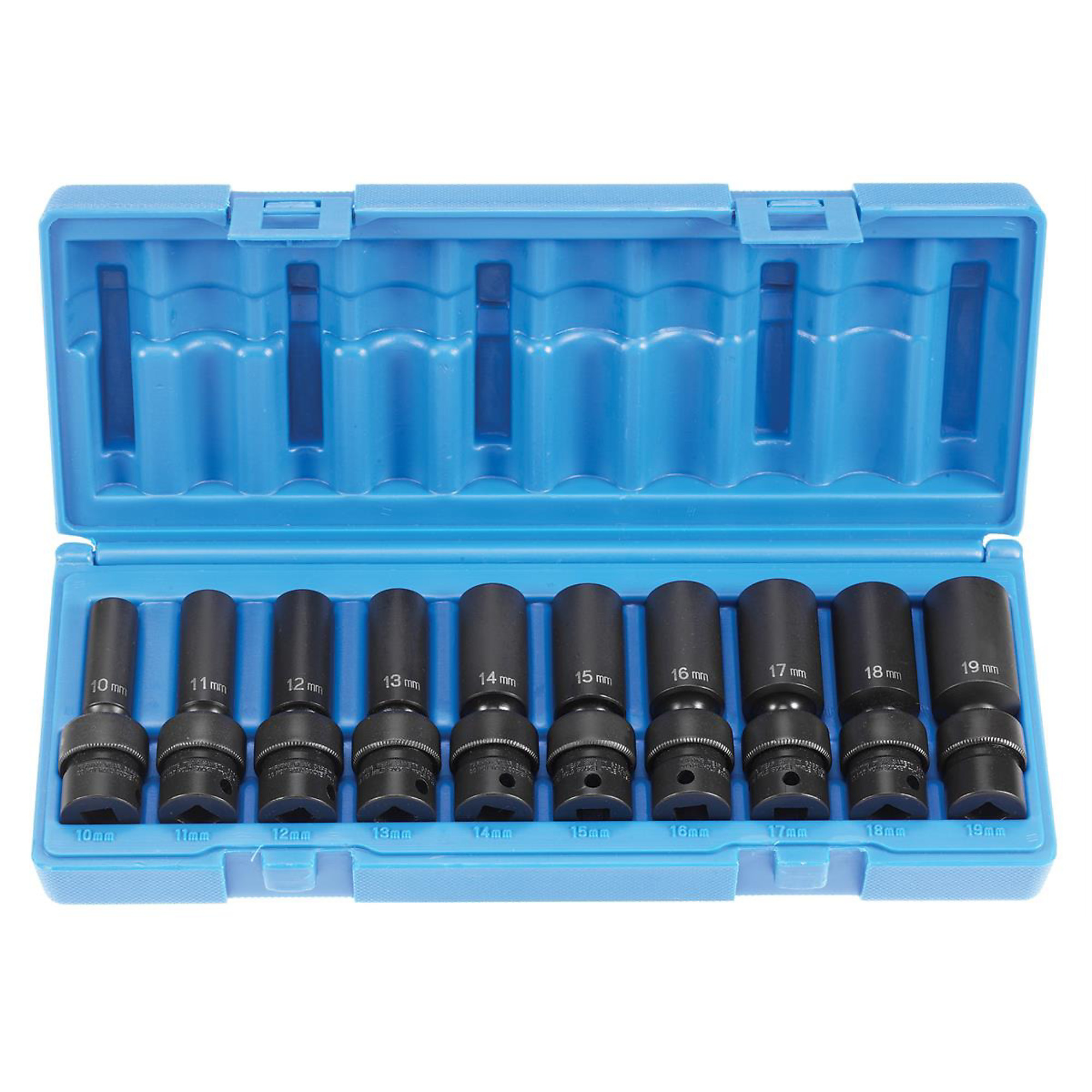 Grey Pneumatic 3/8in. Drive Deep Universal Metric Socket Set — 10-Piece, Chrome-Molybdenum Steel, Model# GRE1210UMD